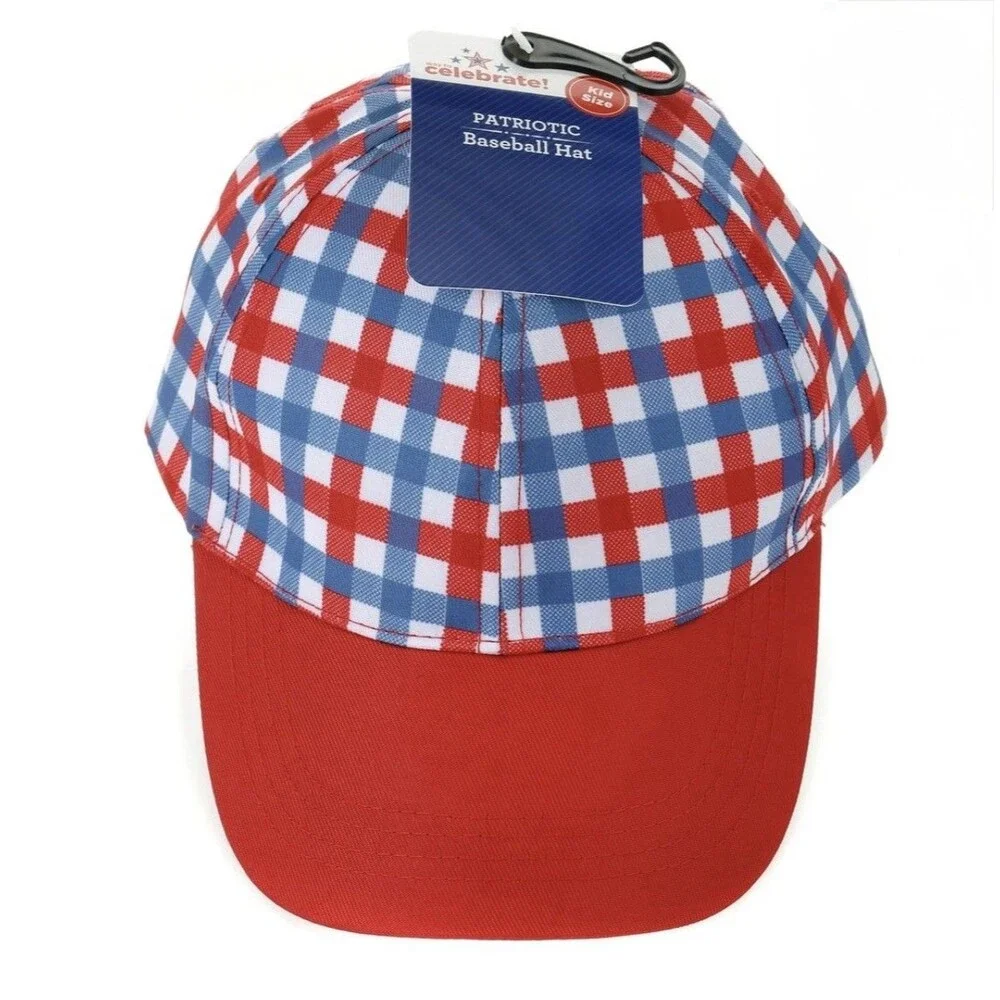 2 Celebrate America Ball Caps~Red, Whi & Blu, Adult Size&Born to Spark~Kids Size